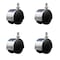 Service Caster 2'' Floor Safe Chrome Hooded Twin Wheel Caster 3/8 Threaded Stem, 4PK SCC-TS02S50D-NYU-BC-382458-4 - alternate 1
